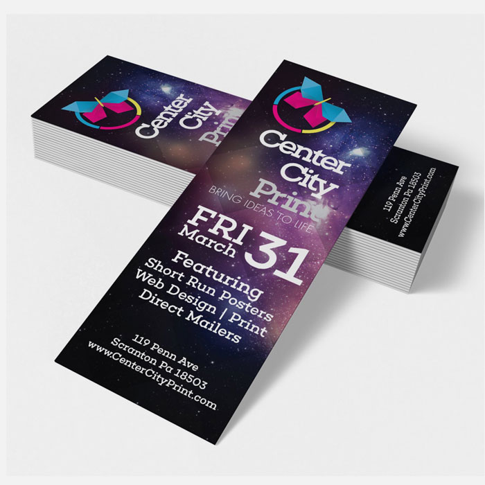 Event Tickets printed in -